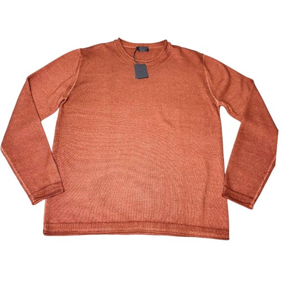 ALTEA Crew Neck Virgin Wool Sweater Burnt Orange Men's Size XXL NEW Retail $410 - Picture 5 of 9